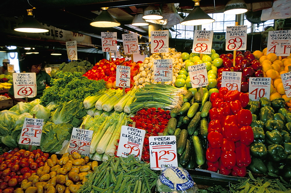 Fruit and vegetable stall, market, Seattle, Washington state, United States of America, North America