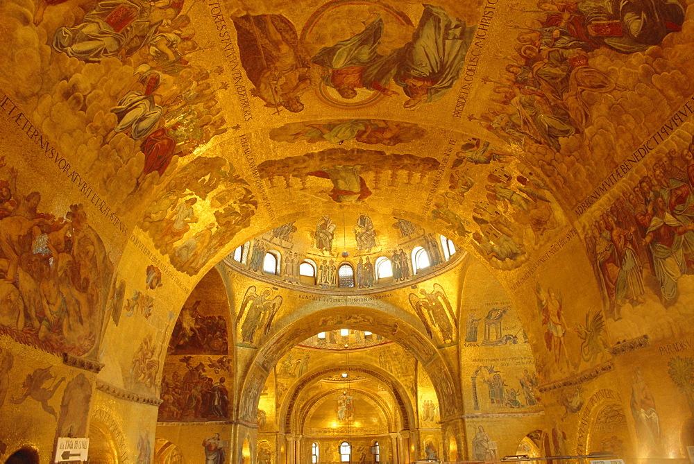 The ceiling of St. Mark's Basilica, Venice, Veneto, Italy, Europe