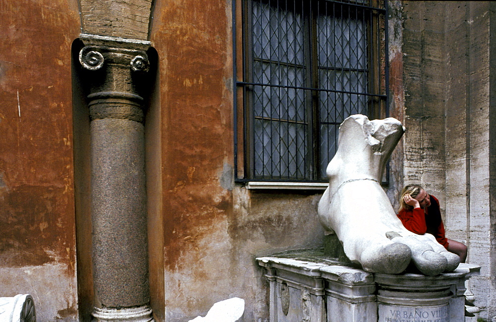 Italy, Rome, Campidoglio (Capitol), Museodei Conservatori, Foot Of The Huge Constantine Statue