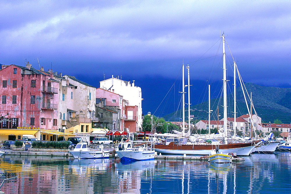 France, Corsica, Cap Corse, Saint Florent, The Sea Front And Marina