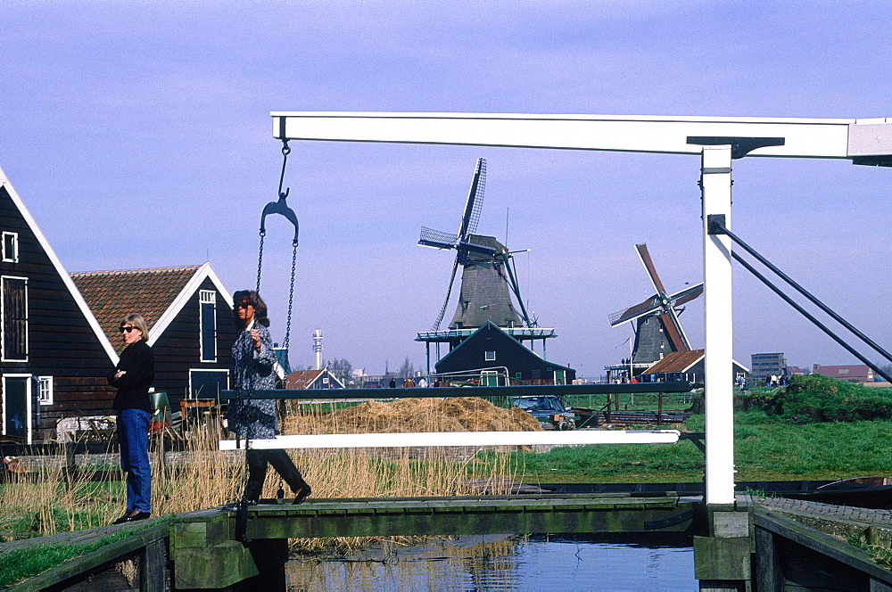 Netherlands, Country, Zaandam, Xvii Th Century Wooden Windmills