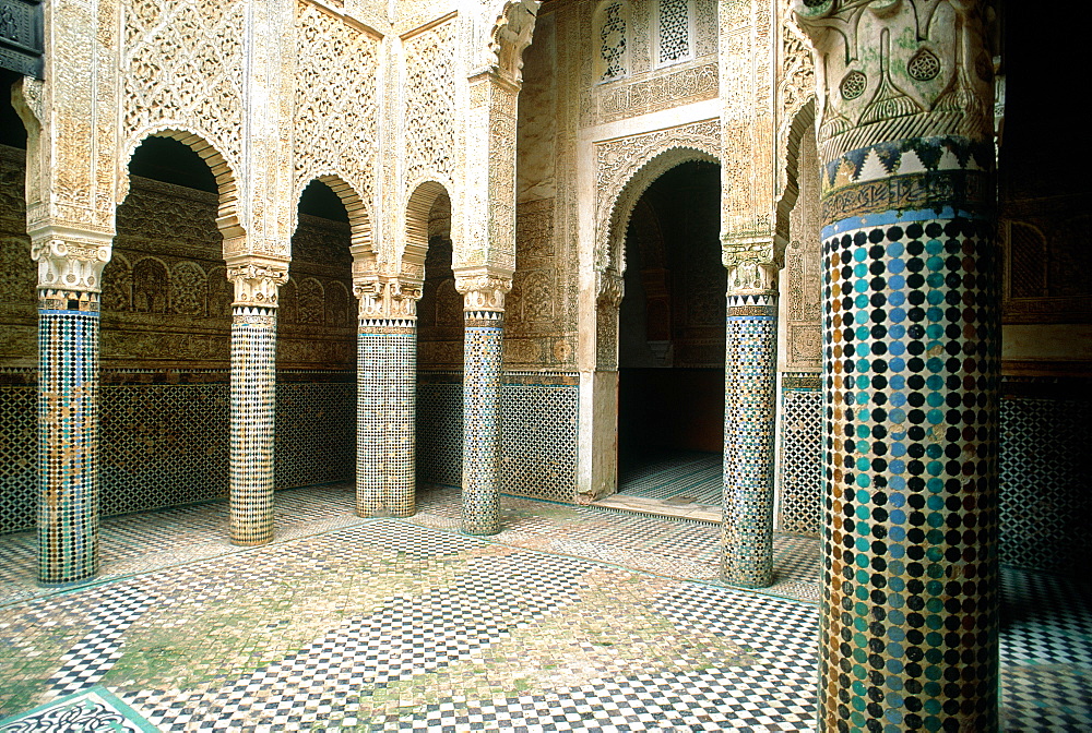 Morocco, Rabat Sale, Xivth Century Medersa (Koranic School), The Yard