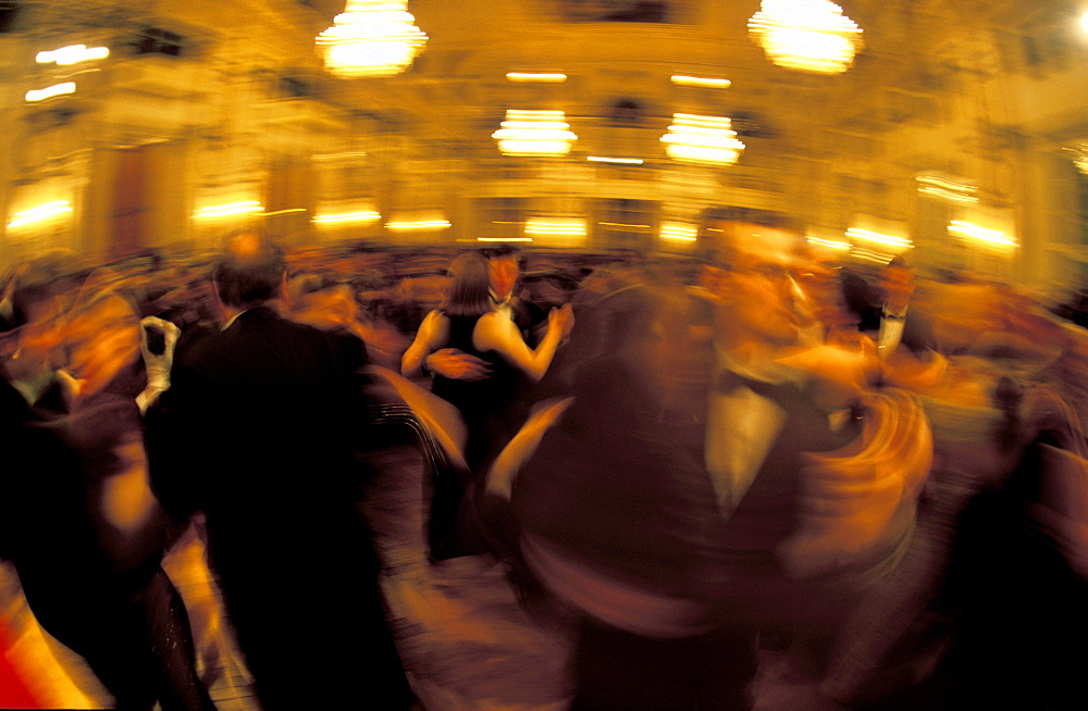 Austria, Vienna, Lawyers Ball In Hofburg, Blurred Waltzers.