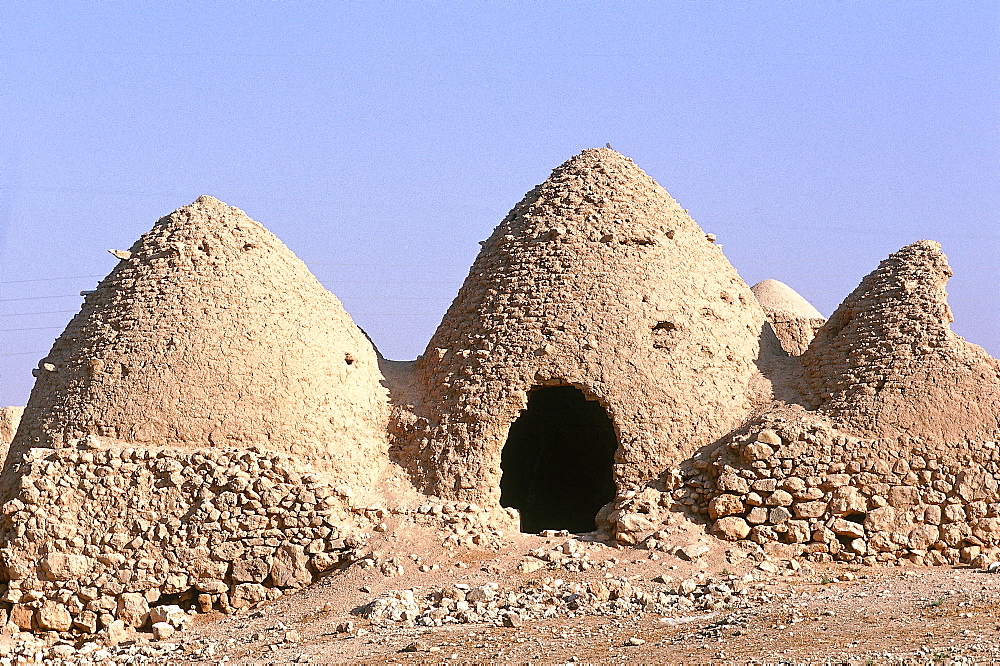 Syria, West Desert, Traditional Old Vaulted Stone Houses 