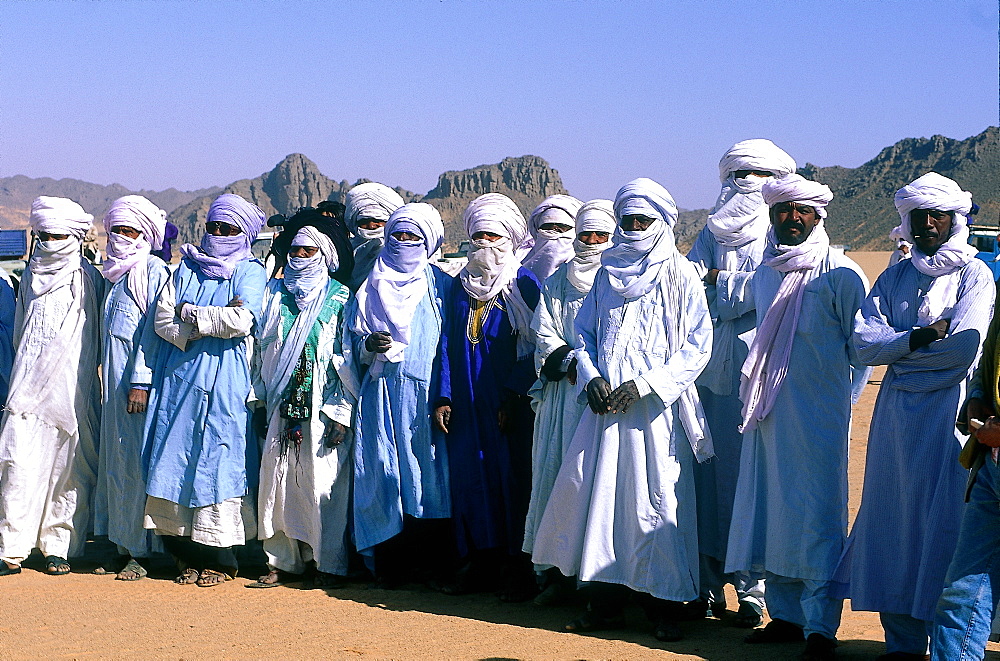 Algeria, Sahara, Tassili M'ajjer, Oasis Of Djanet, Gathering For The Sebiba Tuareg Festival Camels Races 