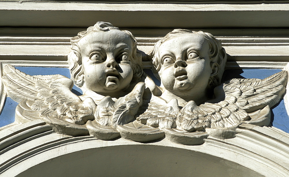 Russia, Saint Petersburg, Smolny Monastery, Close Up Of Two Angeles 