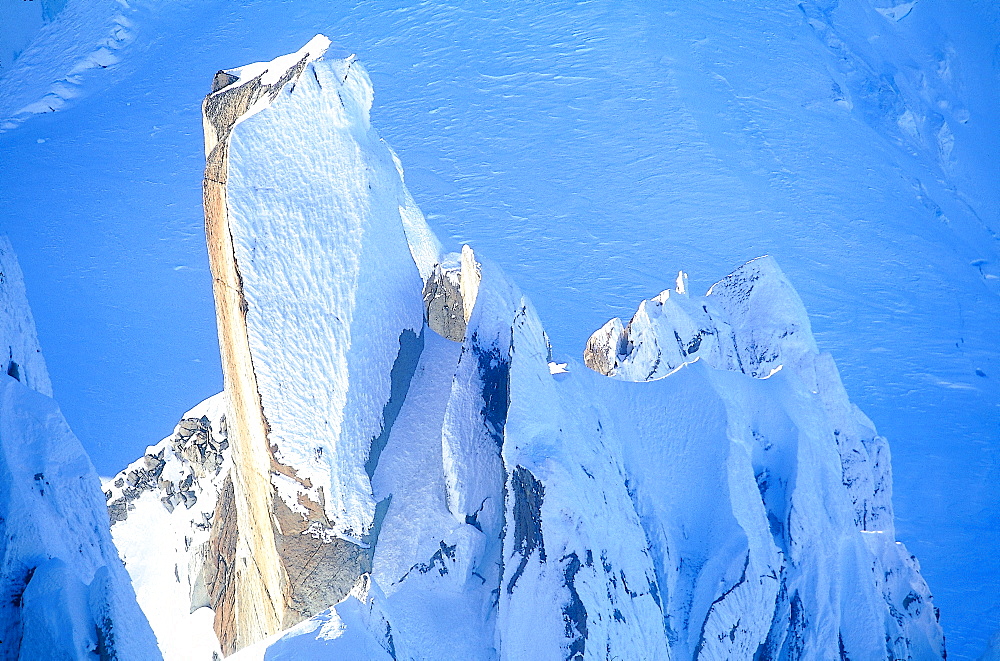 France, Alps In Winter, Chamonix, Aiguille Du Midi, Rocks On Top Of Mountain 