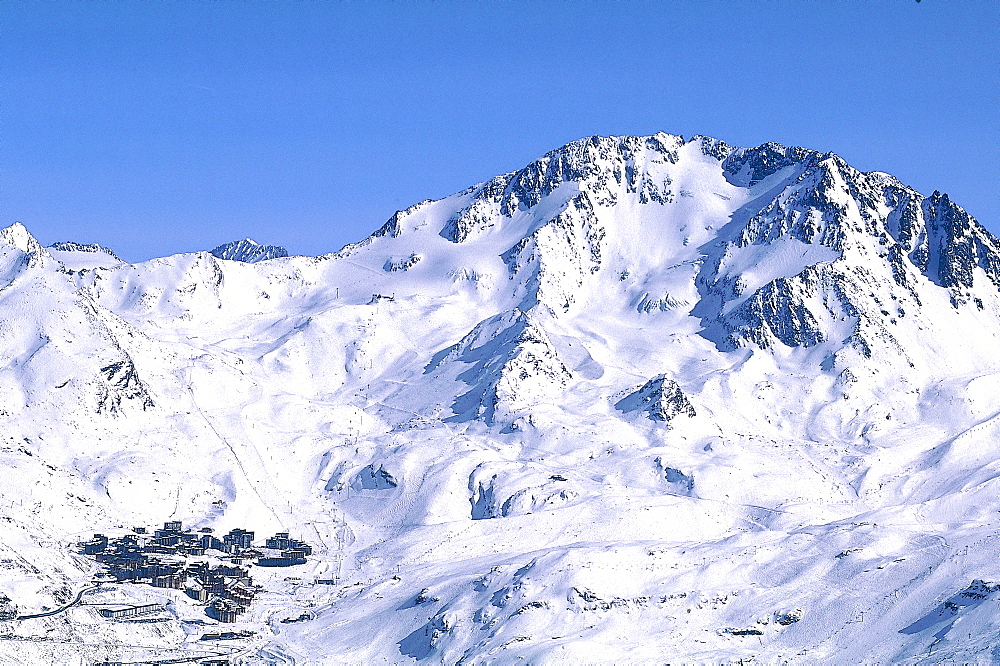 France, Alps In Winter, Site Of Val Thorens Ski Resort 