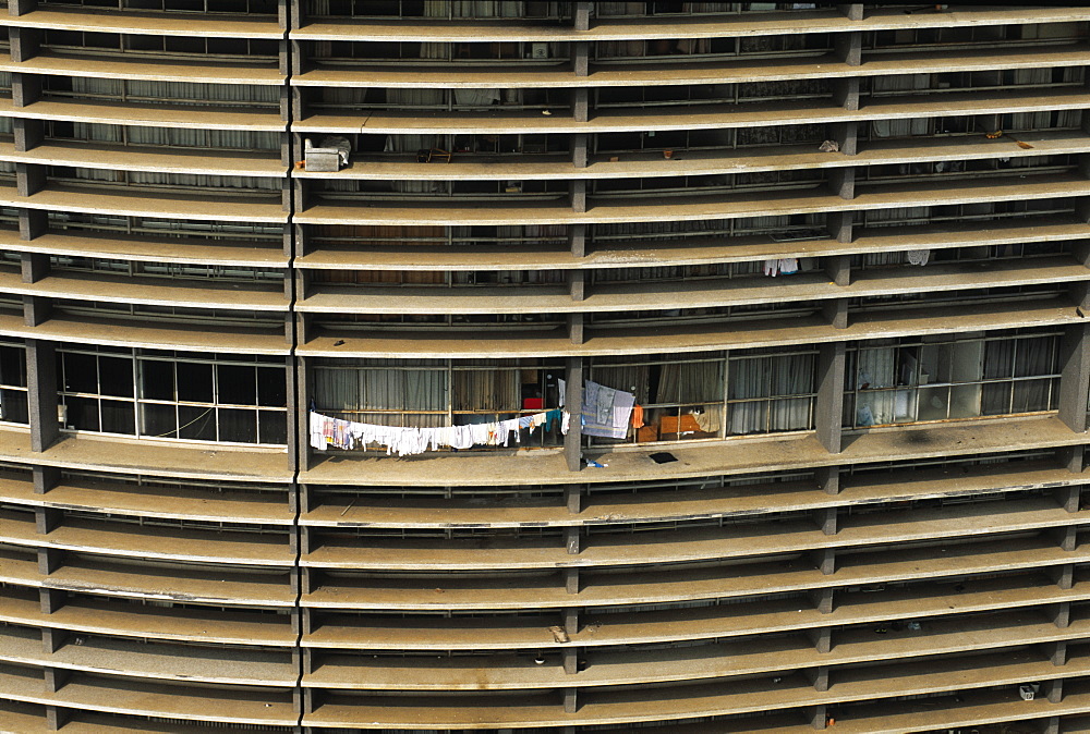 Brazil, Sao Paolo.View Of An Apartments Building By Architect Oscar Niemeyer