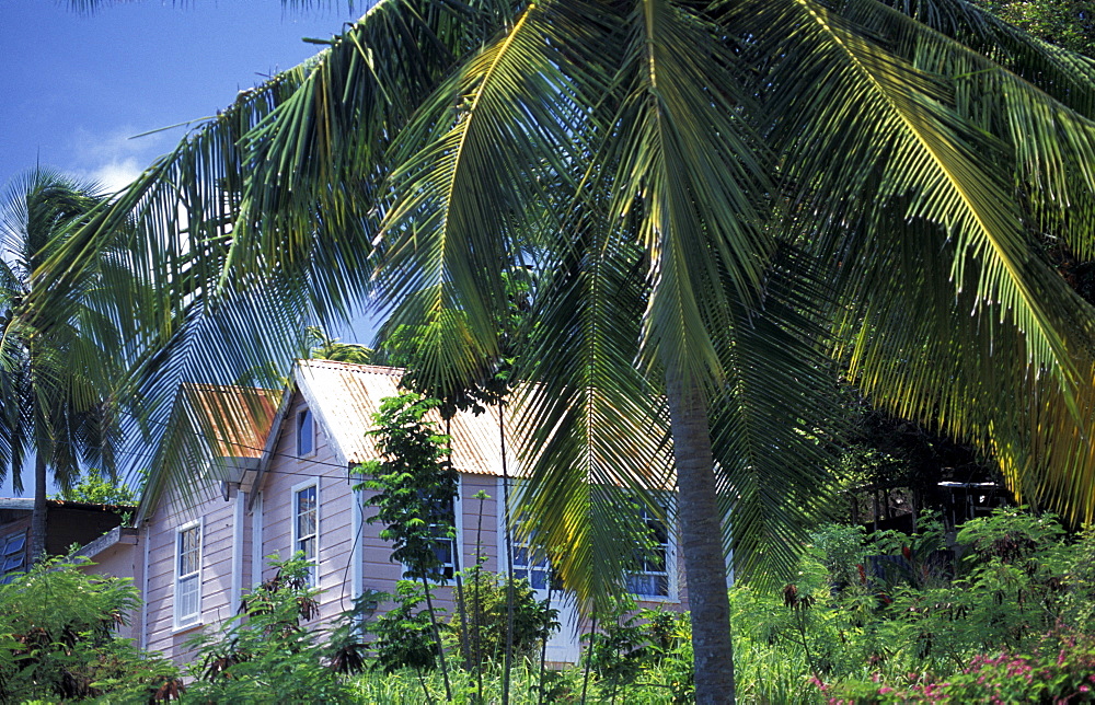 Caribbean, West Indies, Barbados, Chattel House (Small Movable Wooden Home Often Colored)