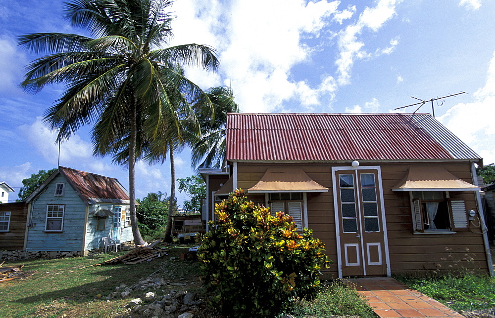 Caribbean, West Indies, Barbados, Chattel House (Small Movable Wooden Home Often Colored)