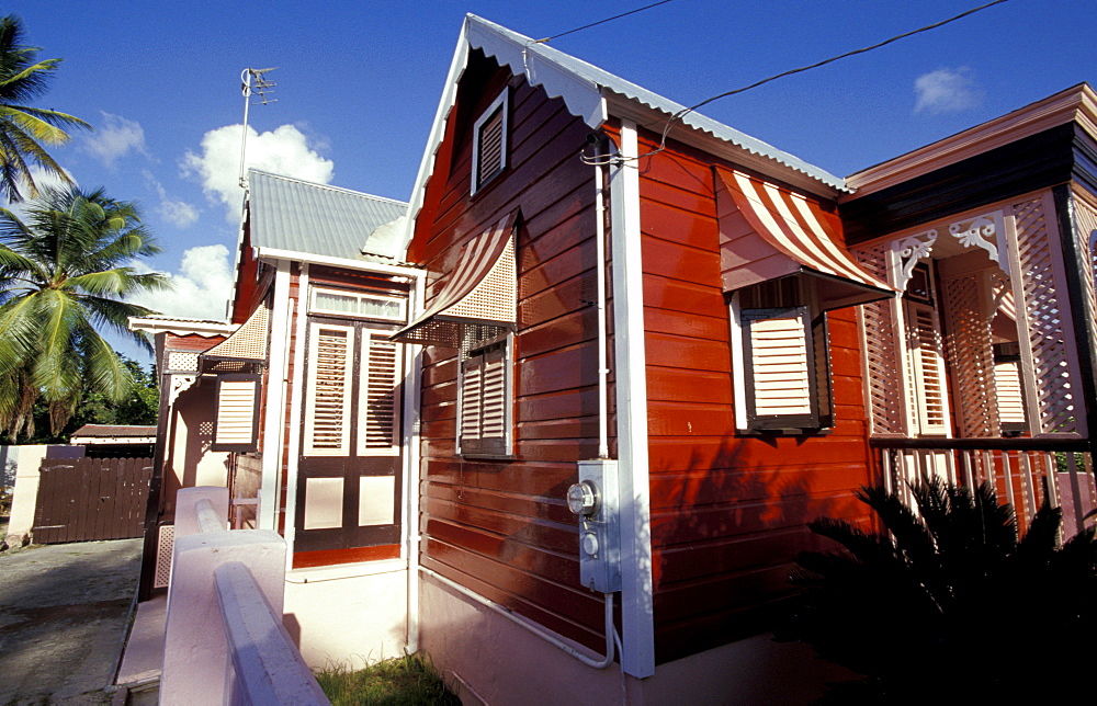 Caribbean, West Indies, Barbados, Chattel House (Small Movable Wooden Home Often Colored)