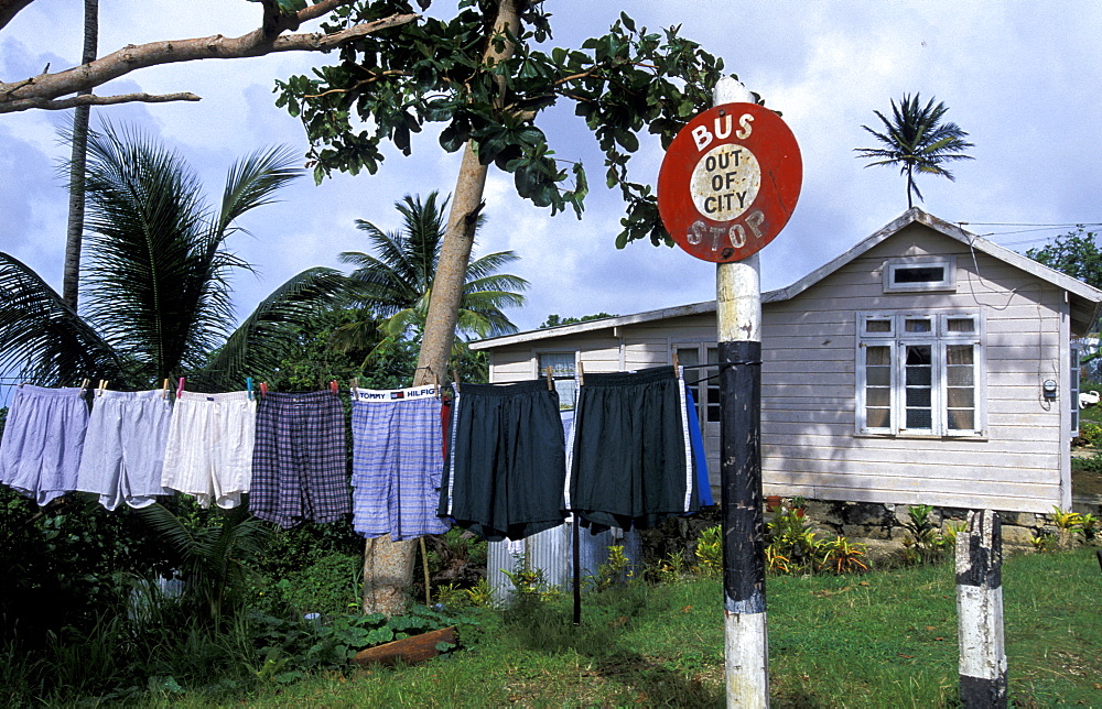 Caribbean, West Indies, Barbados, Chattel House (Small Movable Wooden Home Often Colored)