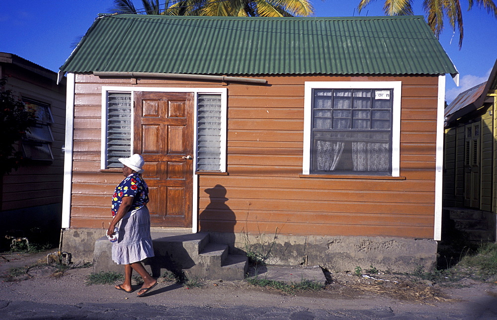 Caribbean, West Indies, Barbados, Chattel House (Small Movable Wooden Home Often Colored)