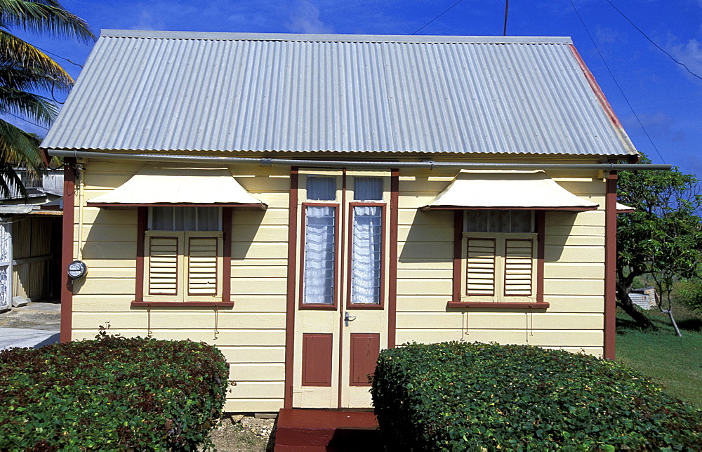 Caribbean, West Indies, Barbados, Chattel House (Small Movable Wooden Home Often Colored)