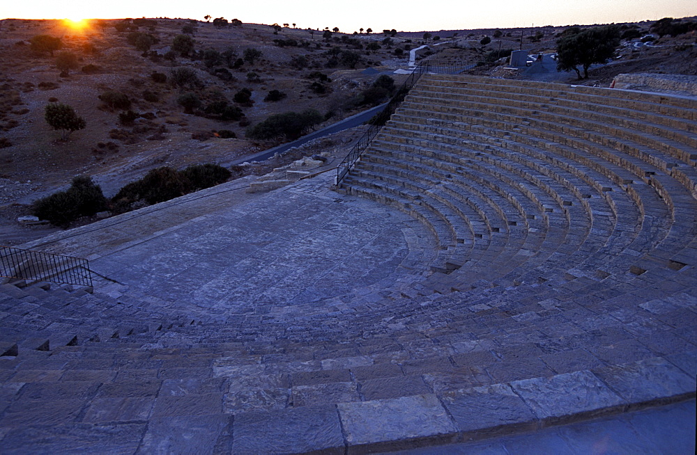 Cyprus, Kourion Archeological Site At Sunset