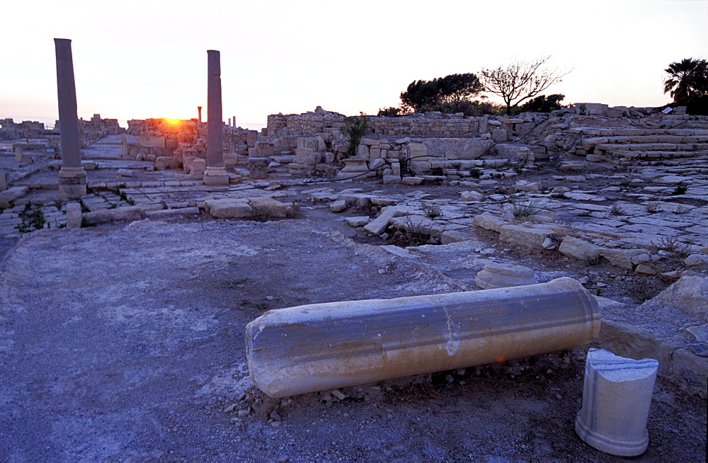 Cyprus, Kourion Archeological Site At Sunset