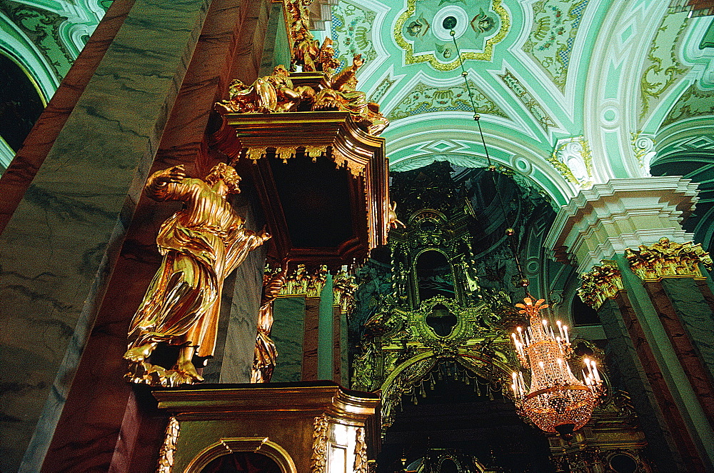 Russia, St-Petersburg, Peter And Paul Fortress, In Terior Of The Church