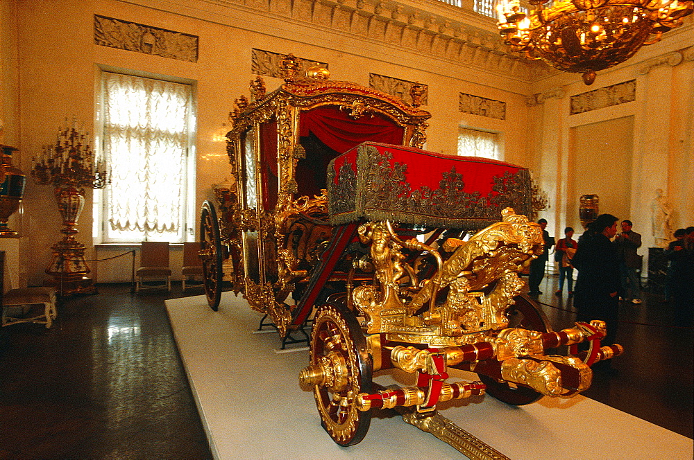 Russia, St-Petersburg, The Winter Palace (Now Hermitage Museum) , Exhibition Of Catherine Ii State Coach