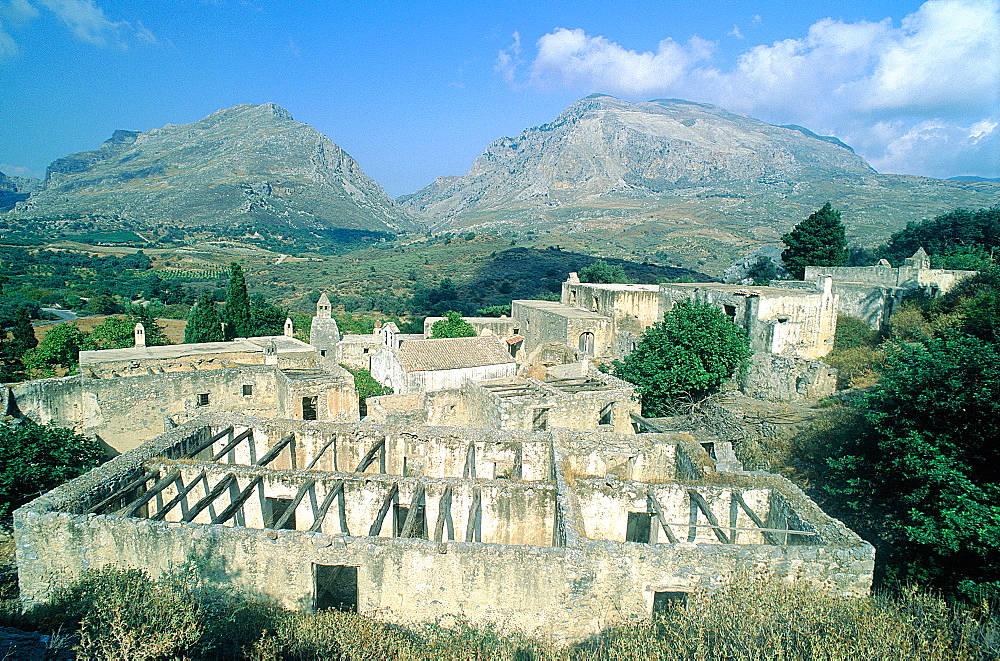 Greece, Crete, Preveli, Ruins Of The Old Times Monastery