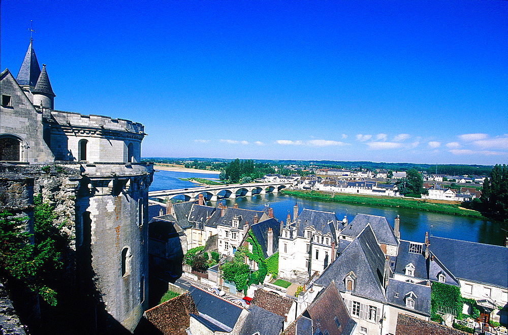 France, To Uraine Val-De-Loire, In Dre-Et-Loire, Amboise, View On The River Loire From The Castle Park