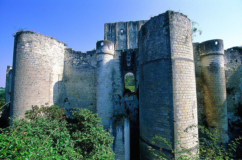 France, To Uraine Val-De-Loire, In Dre-Et-Loire, Loches, The Medieval Castle Ruins, View On The Ramparts And Donjon