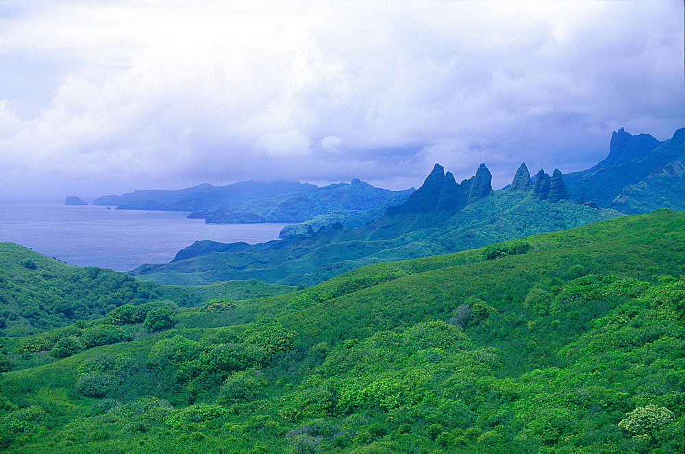 French Polynesia, Marquesas Archipelago, Nuku-Hiva Island, The Landscape When Arriving In Hatiheu Bay