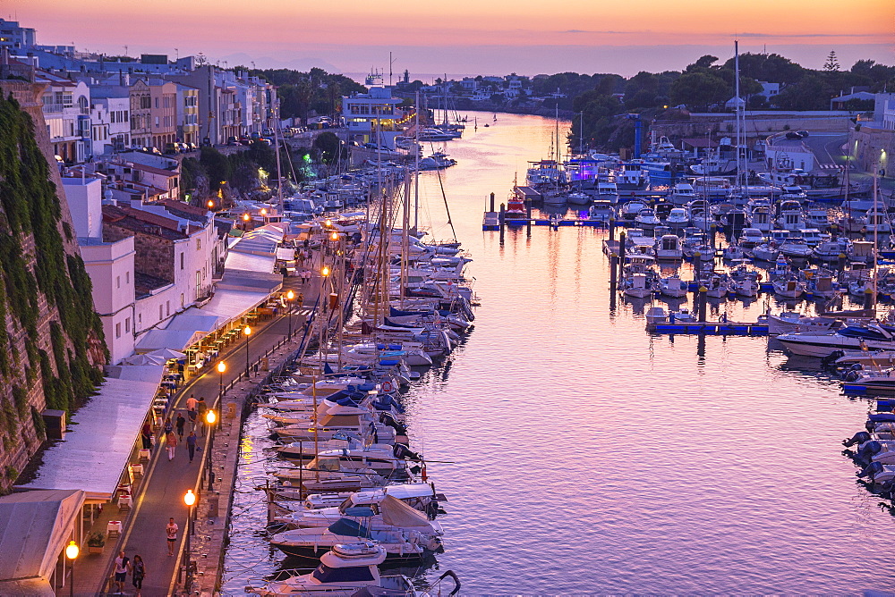 Historic old harbour, Ciutadella, Menorca, Balearic Islands, Spain, Mediterranean, Europe