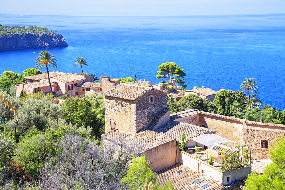 View of Lluc Alcari village near Deia, Mallorca (Majorca), Balearic Islands, Spain, Mediterranean, Europe