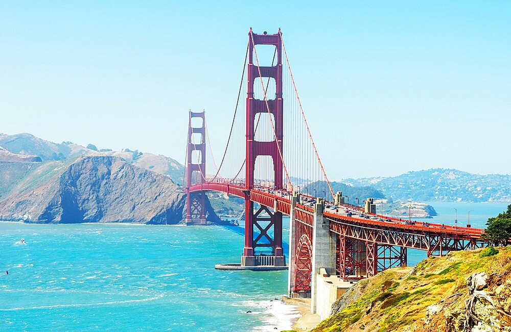 View of Golden Gate Bridge, San Francisco, California, United States of America, North America