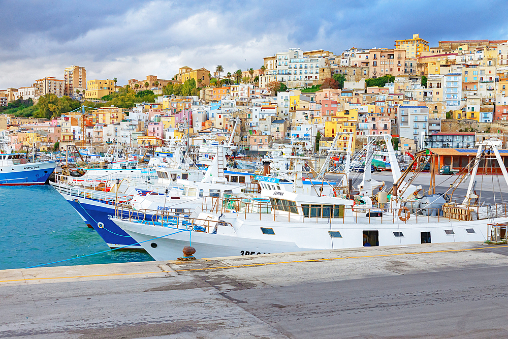 Sciacca harbour, Sciacca, Agrigento district, Sicily, Italy, Mediterranean, Europe