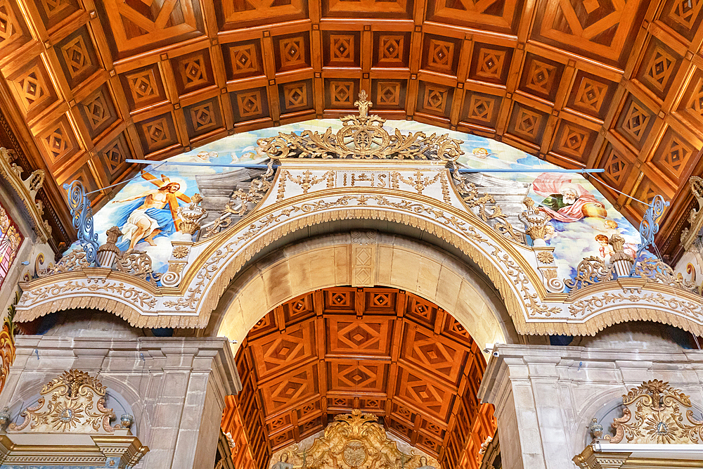 Matriz de Santa Maria de Valega church interior, Ovar, Aveiro, Portugal, Europe