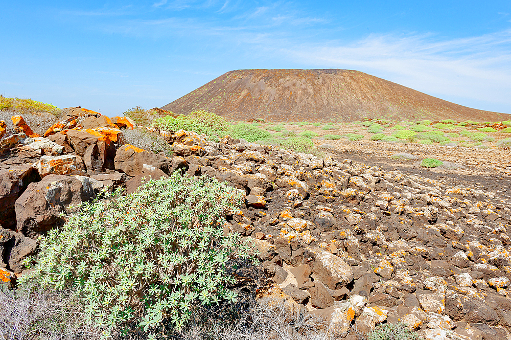 Volcanic landscape, Lobos Island, Fuerteventura, Canary Islands, Spain