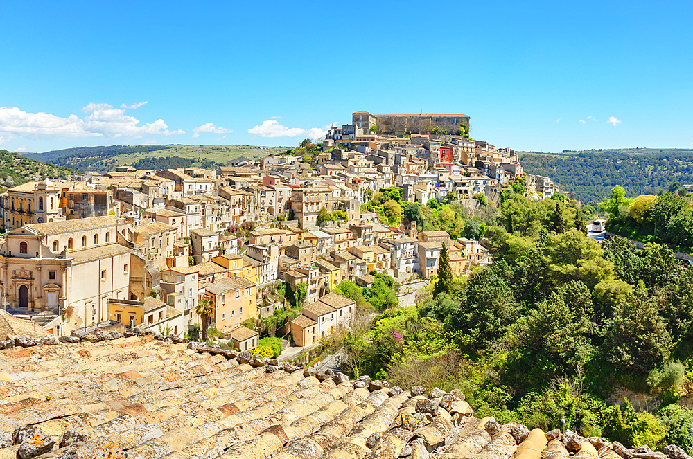 Elevated view of Ragusa Ibla, Ragusa Ibla, Ragusa province, Sicily, Italy
