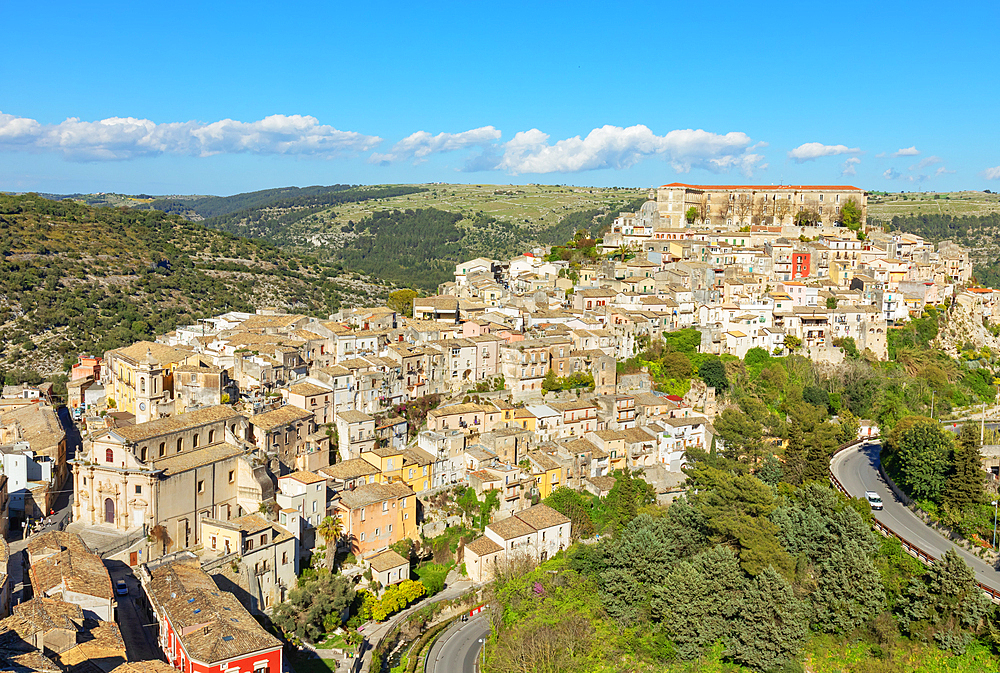 Elevated view of Ragusa Ibla, Ragusa Ibla, Ragusa province, Sicily, Italy