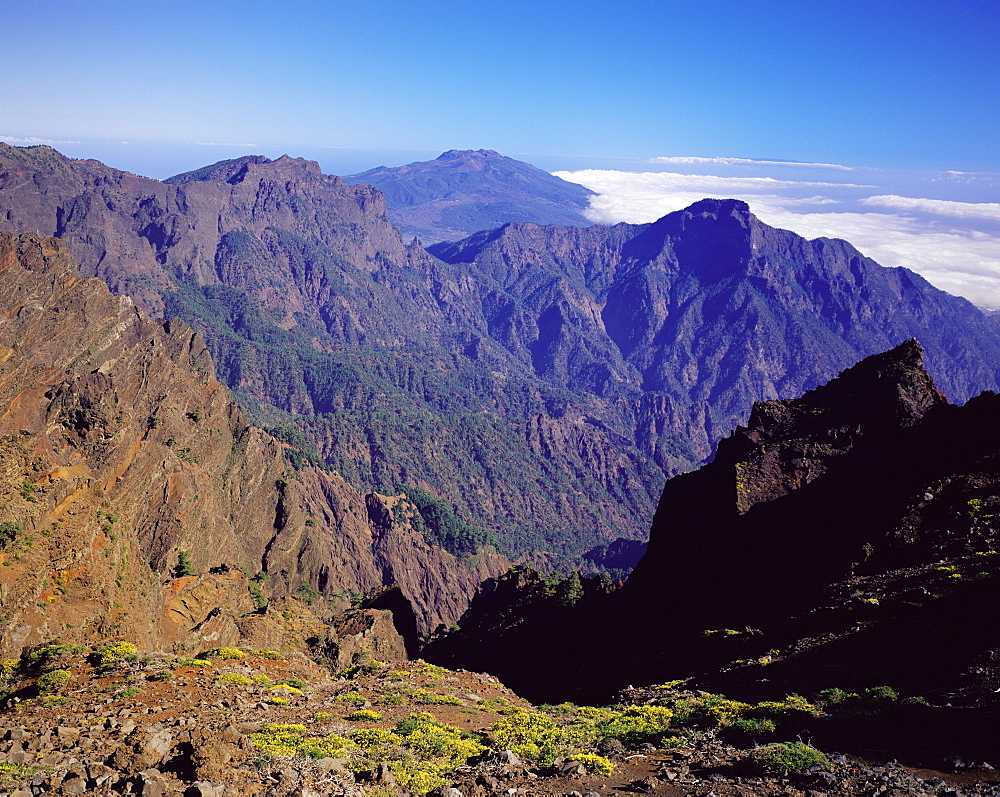 View over Parque Nacional de la Caldera de Taburiente from Roque de los Muchachos, La Palma, Canary Islands, Spain, Europe