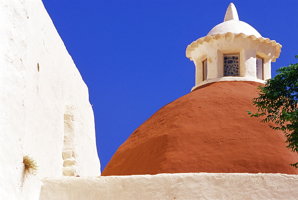 Dome of Sant Eulalia Christian church, Sant Eulalia, Ibiza, Balearic Islands, Spain, Europe