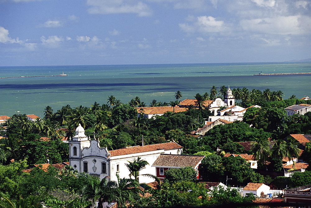 Aerial view of Olinda, Per, Brazil, South America