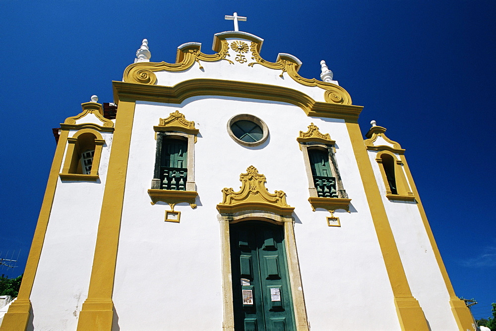 Church faccade, Igreja N.S. dos Remedios, Fernando de Noronha, Per. Brazil, South America