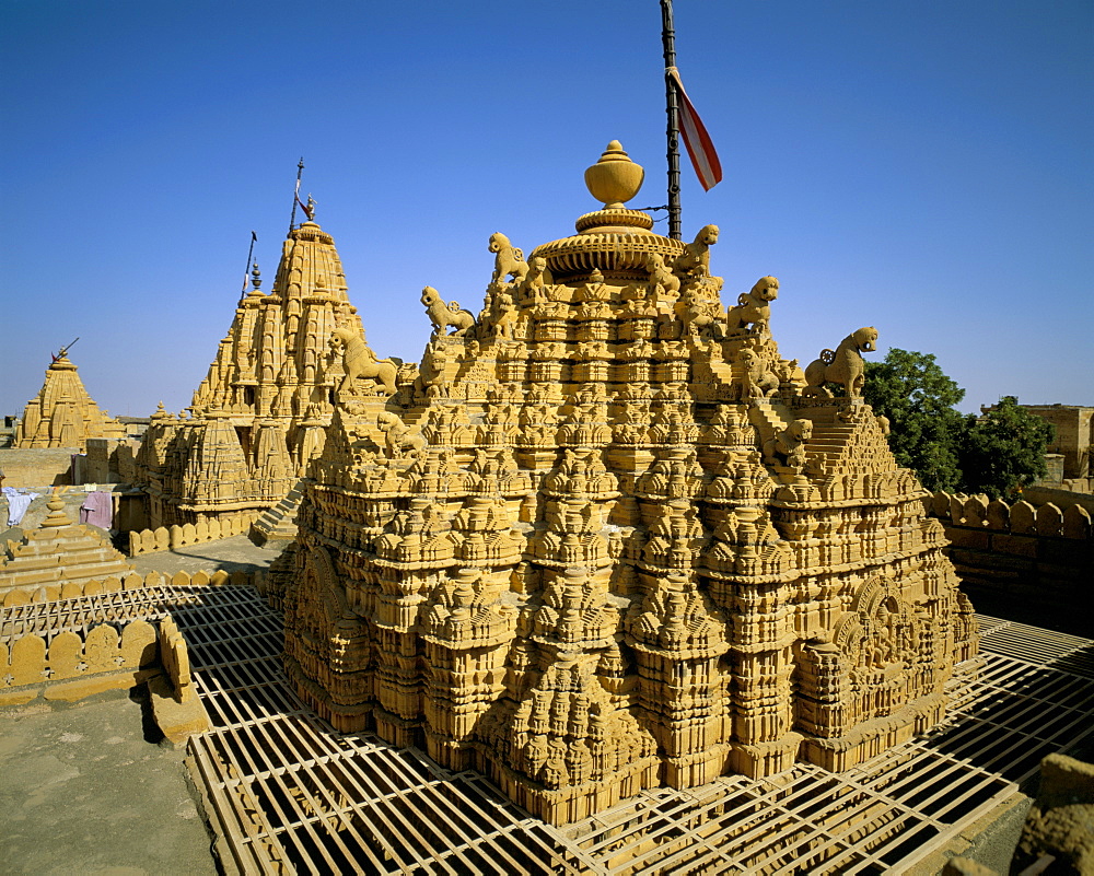 Jain temple roofs, Jaisalmer, Rajasthan state, India, Asia