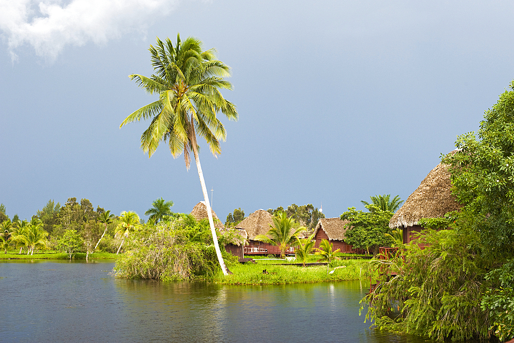 Replica native village in Treasure Lagoon, Guama, Zapata swamplands, Matanzas Province, Cuba, West Indies, Caribbean, Central America