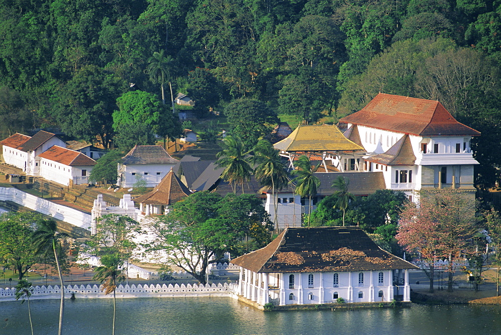 The Dalada Maligawa, or Temple of the Tooth, famous temple housing tooth relic of the Buddha, in the town of Kandy, Sri Lanka