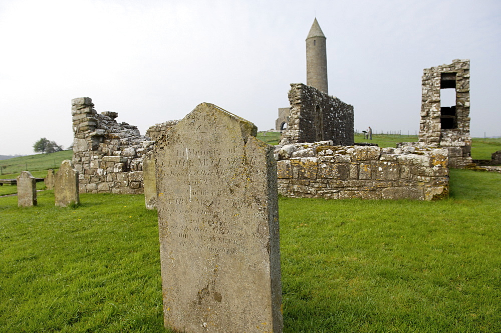 Devenish, a monastic settlement with a history from the 6th to the 16th century, Devenish Island, Lough (lake) Erne, Enniskillen, County Fermanagh, Ulster, Northern Ireland, United Kingdom, Europe