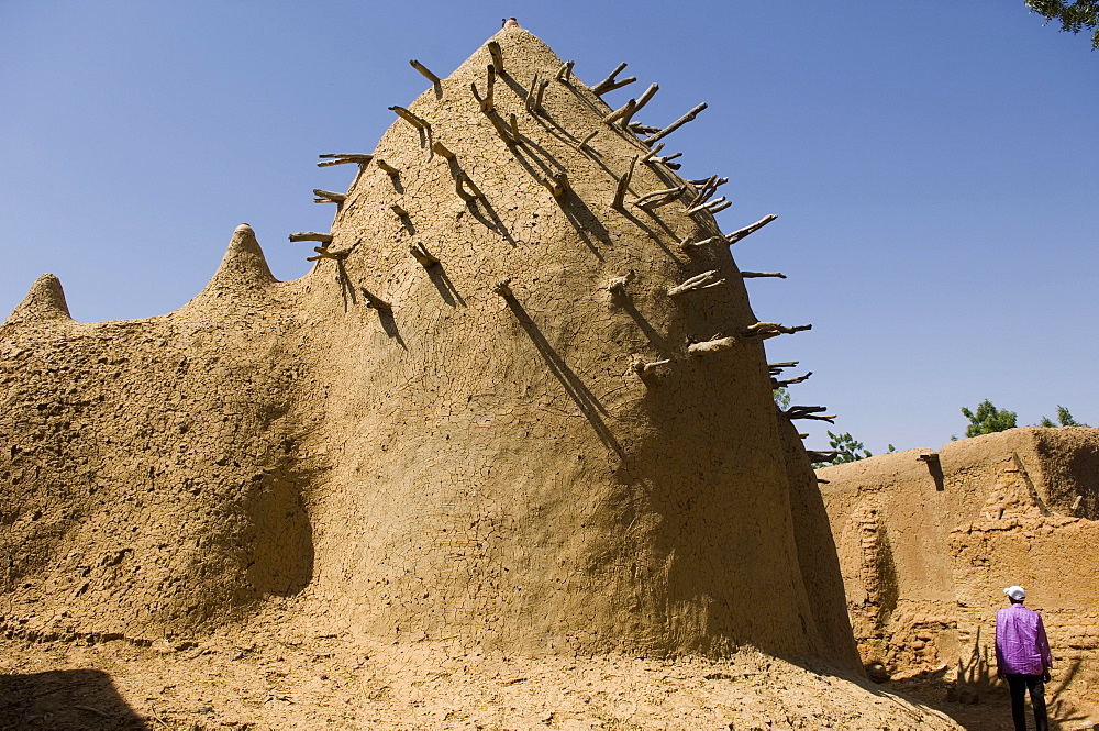 Two hundred year old mosque of Ba Sounou Sacko, Sekoro, old Segou, first capital of the Bambara kingdom, Mali, Africa
