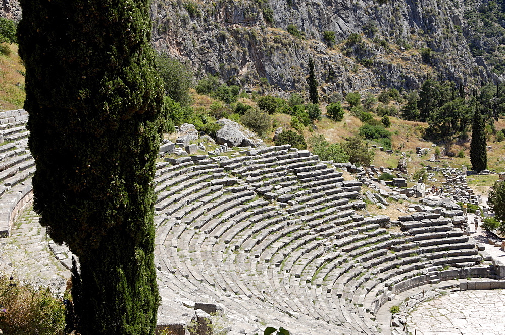 The Ancient Theater, Delphi, UNESCO World Heritage Site, Peloponnese, Greece, Europe