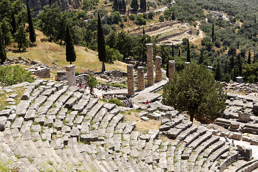 The Ancient Theater, Delphi, UNESCO World Heritage Site, Peloponnese, Greece, Europe