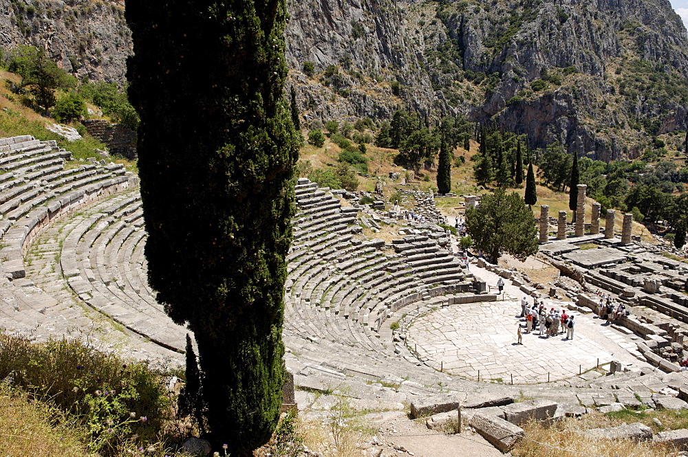 The Ancient Theater, Delphi, UNESCO World Heritage Site, Peloponnese, Greece, Europe