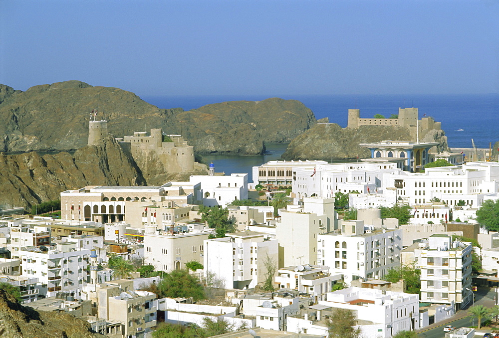 The old quarter and Fort Jalali, Muscat, Oman, Middle East