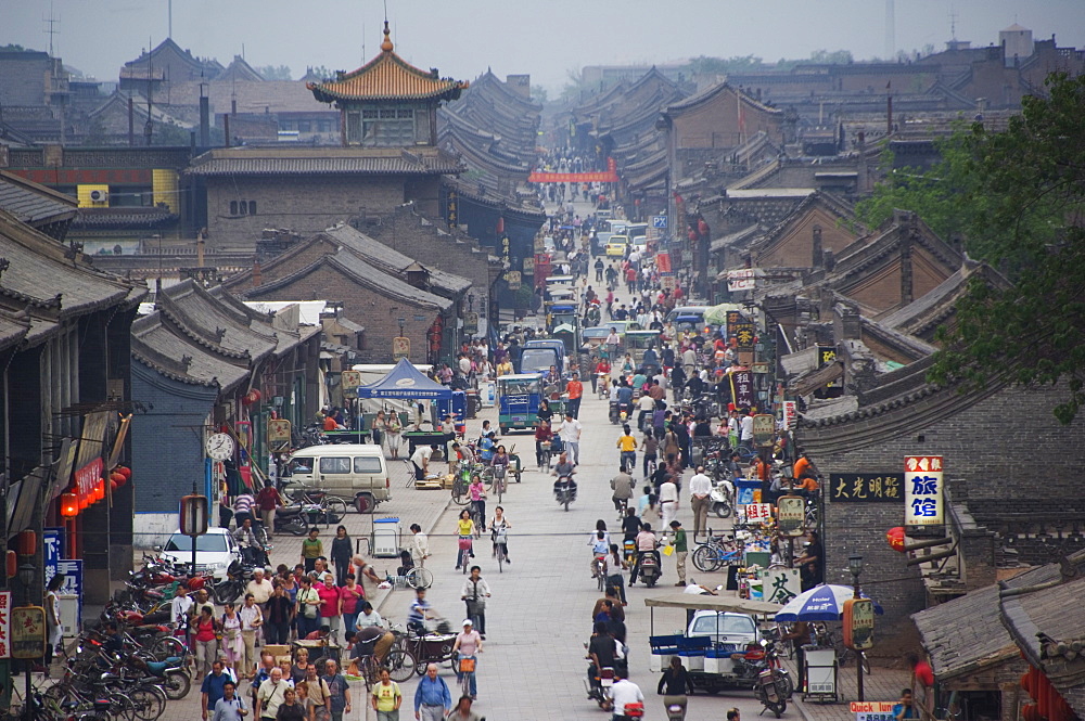 People in the historic old town, Ping Yao, UNESCO World Heritage Site, Shanxi Province, China, Asia