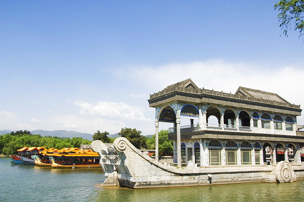 The Marble Boat at Yihe Yuan (The Summer Palace), UNESCO World Heritage Site, Beijing, China, Asia